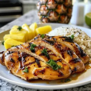 Hawaiian Chicken with Pineapple and Coconut Rice 3 Hawaiian Chicken dish served with pineapple and coconut rice