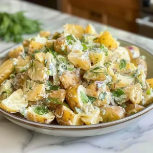 Ina Garten’s Potato Salad 3 Ina Garten's delicious potato salad served in a bowl with fresh herbs