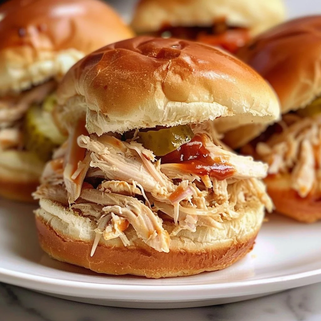 Slow Cooker Shredded Chicken Sliders