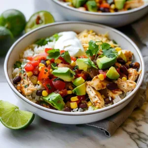 Delicious Southwest Chicken Rice Bowl with chicken, rice, and fresh vegetables