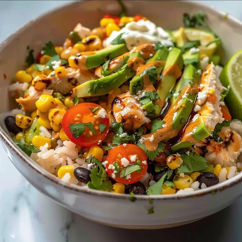 Street Corn Chicken Rice Bowls