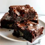 Delicious homemade zucchini brownies with chocolate icing on a rustic table.
